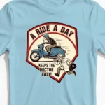 A Ride a Day keeps the Doctor away | Schwalbe Herrenshirt blau Closeup