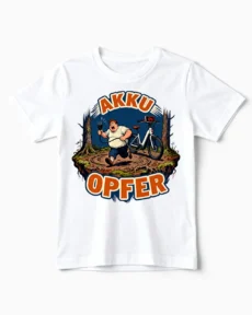 Akku Opfer | Lustiges Anti E-Bike & Fahrrad T-Shirt für Kinder & kleine Rad-Profis weiss