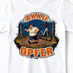 Akku Opfer | Lustiges Anti E-Bike & Fahrrad T-Shirt für Kinder & kleine Rad-Profis weiss Close-Up