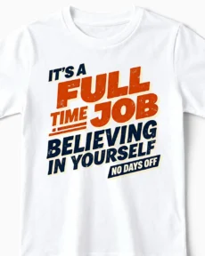 Believing in Yourself | Motivierendes Statement T-Shirt für Kinder & kleine Helden weiss Close-Up