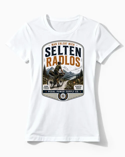 Selten Radlos Bikepacking-Edition | Bikepacking & Fahrrad T-Shirt für Damen weiss