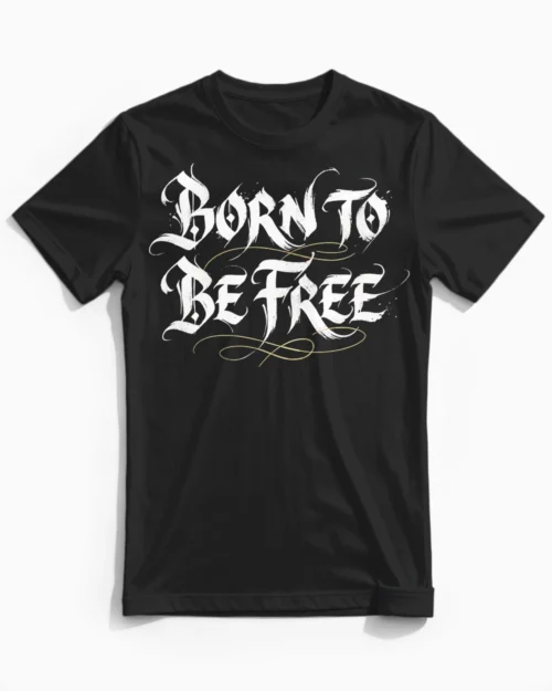 Born To Be Free | Das Biker-Herrenshirt für gestandene Motorradfahrer mit Benzin im Blut schwarz