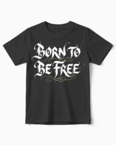 Born To Be Free | Motorrad & Biker T-Shirt für Kinder & kleinen Nachwuchs schwarz