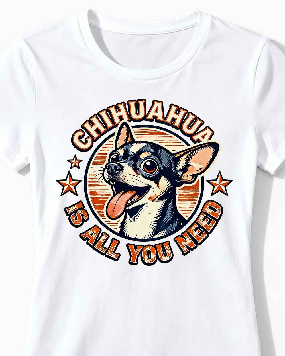 chihuahua-is-all-you-need-lustiges-hunde-damenshirt-weiss-cu Chihuahua Is All You Need | Lustiges Chihuahua & Hunde T-Shirt für Damen & stolze Frauchen weiss Close-Up