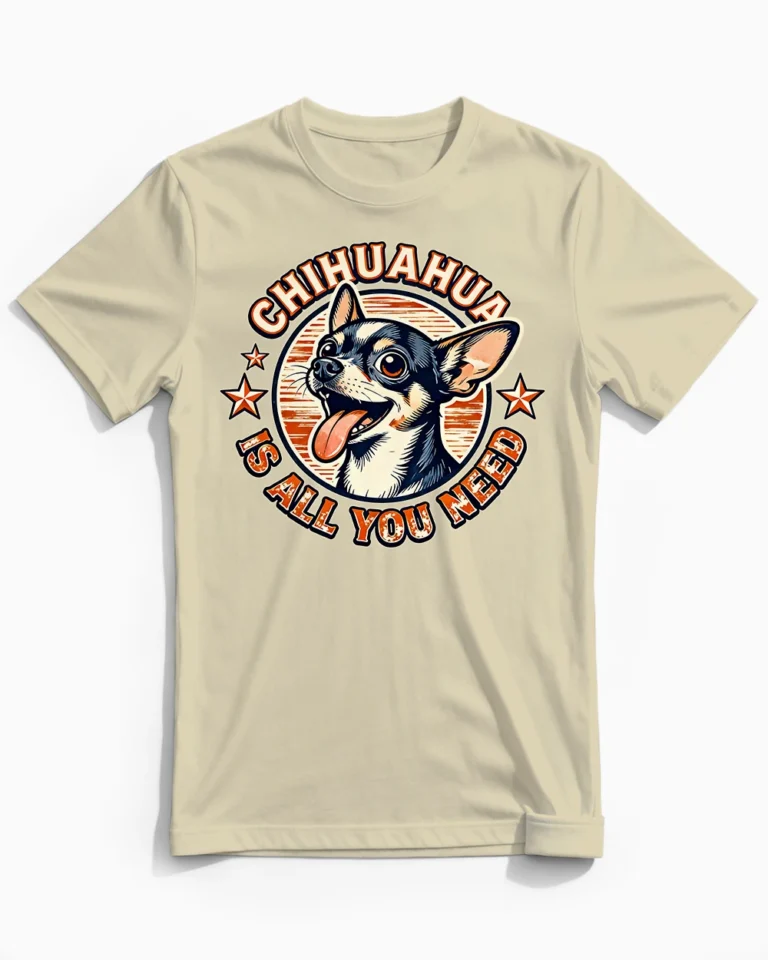 Chihuahua Is All You Need | Lustiges Hunde Herrenshirt beige