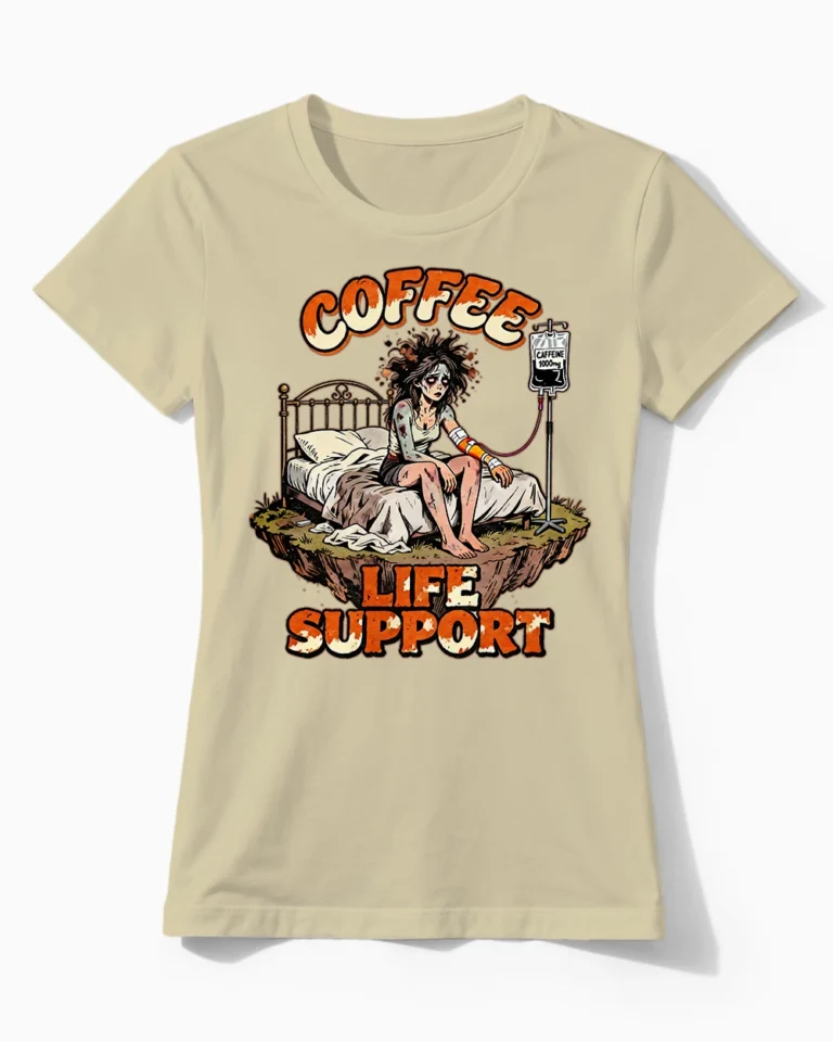 Coffee Life Support | Kaffee Damenshirt beige