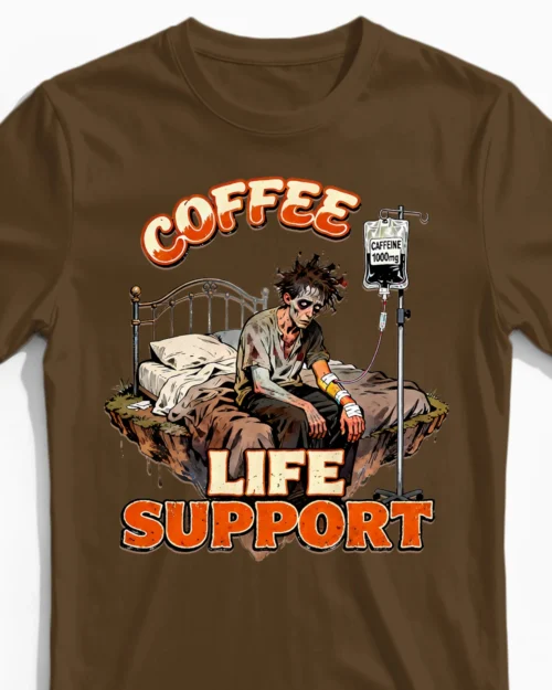 Coffee Life Support | Kaffee Herrenshirt braun Close-Up