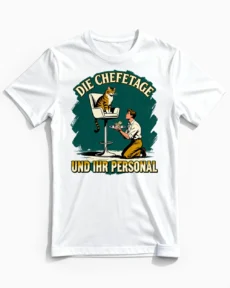 Die Chefetage | Lustiges Katzen Herrenshirt weiss