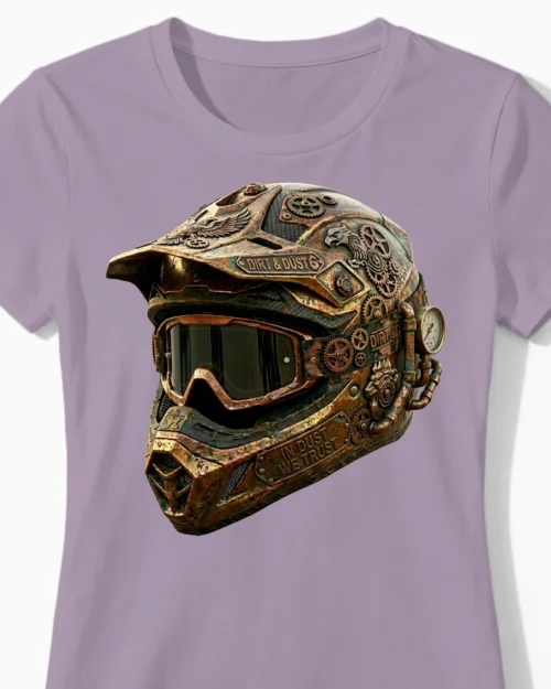 Dirt & Dust MX-Helm | Das Steampunk Motocross-Damenshirt für MX-Queens lila Close-Up