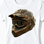 Steampunk MX-Helm | Motocross & Enduro T-Shirt für Damen & echte MX-Queens weiss Close-Up