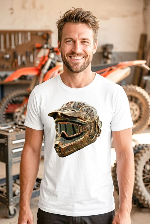 Dirt & Dust MX-Helm | Das Steampunk Motocross-Herrenshirt für echte Dirt Demons