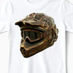 Dirt & Dust MX-Helm | Das Steampunk Motocross-Kindershirt für Nachwuchs-Racer weiss Close-Up