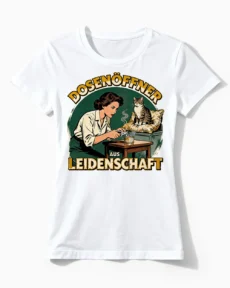 Dosenöffner | Lustiges Katzen T-Shirt für Damen & echte Katzenliebhaberinnen weiss