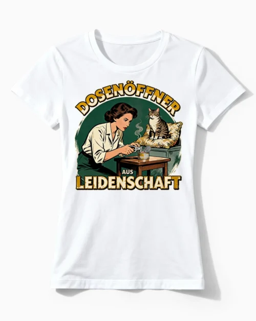 Dosenöffner | Lustiges Katzen T-Shirt für Damen & echte Katzenliebhaberinnen weiss