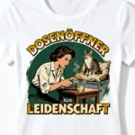 Dosenöffner | Lustiges Katzen T-Shirt für Damen & echte Katzenliebhaberinnen weiss Close-Up