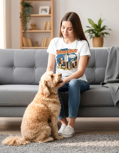 Drama Queen - Vermisstenanzeige | Lustiges Hunde Damenshirt für nervenstarke Frauchen