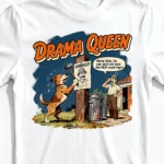 Drama Queen | Lustiges Hunde T-Shirt für Herren & nervenstarke Herrchen weiss Close-Up