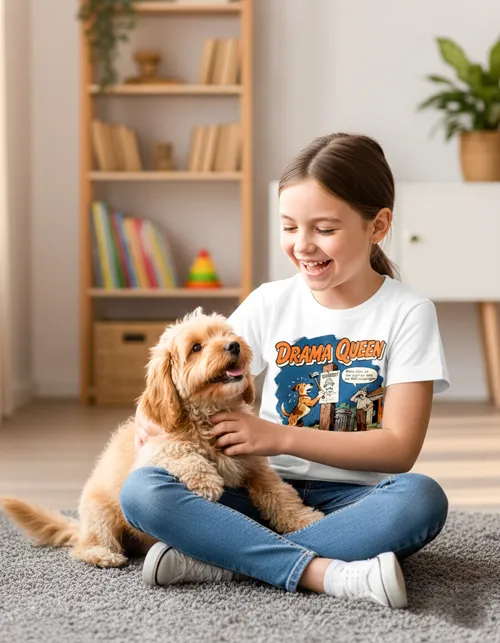 Drama Queen - Vermisstenanzeige | Lustiges Hunde Kindershirt für nervenstarke Kids