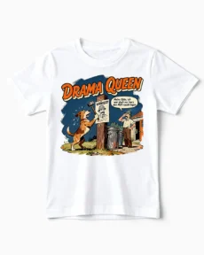 Drama Queen | Lustiges Hunde T-Shirt für Kinder & kleine Hundefreunde weiss