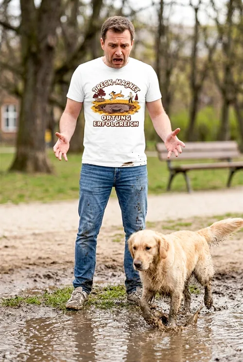 Dreck-Magnet | Das lustige Hunde-Herrenshirt für leidgeprüfte Fleckenentferner