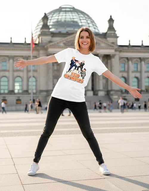 Ego Olympics: Weltmächte im Größenwahn-Duell | Lustiges Damen Satire T-Shirt