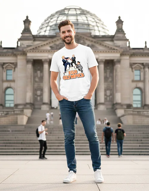 Ego Olympics: Weltmächte im Größenwahn-Duell | Lustiges Herren Satire T-Shirt