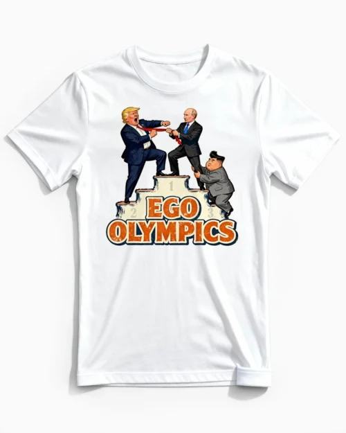 Ego Olympics: Weltmächte im Größenwahn-Duell | Lustiges Herren Satire T-Shirt weiss