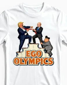 Ego Olympics | Lustiges Politik & Satire T-Shirt für Herren & echte Kritiker weiss Close-Up