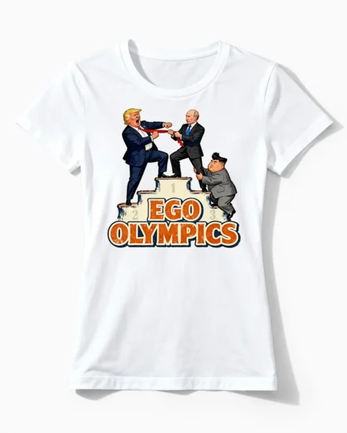 Ego Olympics | Lustiges Politik & Satire T-Shirt für Damen & kluge Köpfe weiss
