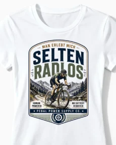 Selten Radlos Gravel-Edition | Cooles Gravel & Fahrrad T-Shirt für Damen & freiheitsliebende Schotterqueens weiss Close-Up