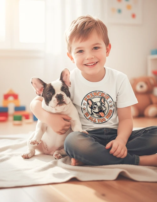 Frenchie Is All You Need | Cooles Bulldogge Kids-Shirt für kleine Hundefreunde