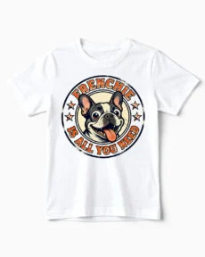 Frenchie Is All You Need | Lustiges Französische Bulldogge & Hunde T-Shirt für Kinder weiss