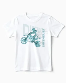 Future | Motocross & Enduro T-Shirt für Kinder und kleine Nachwuchs-Racer im Poly-Art Design weiss