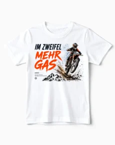 Im Zweifel Mehr Gas | Motocross & Enduro T-Shirt für Kinder weiss