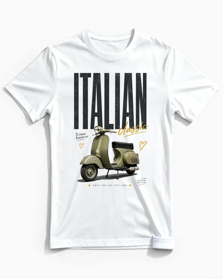 Italian Classic | Vintage Vespa & Roller T-Shirt für Herren weiss