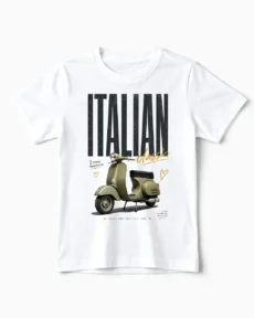 Italian Classic | Vintage Vespa & Roller T-Shirt für Kinder weiss