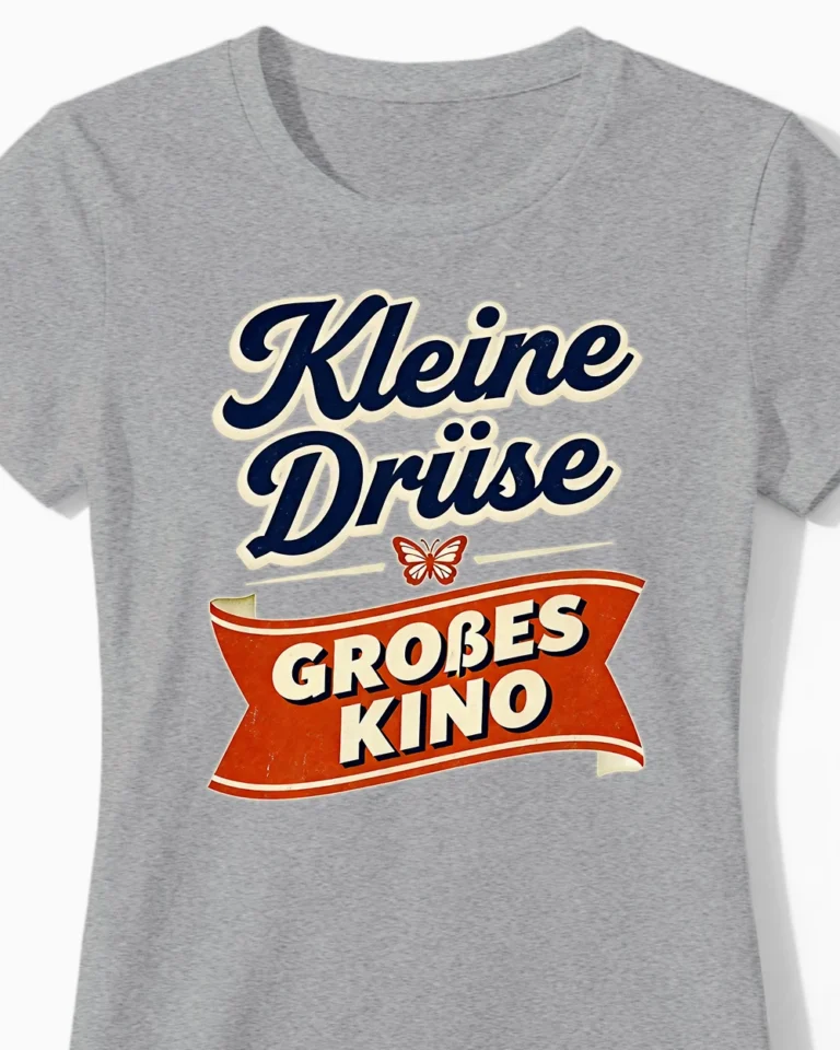 Kleine Drüse, großes Kino | Modernes Hashimoto-Damenshirt graumeliert Close-Up