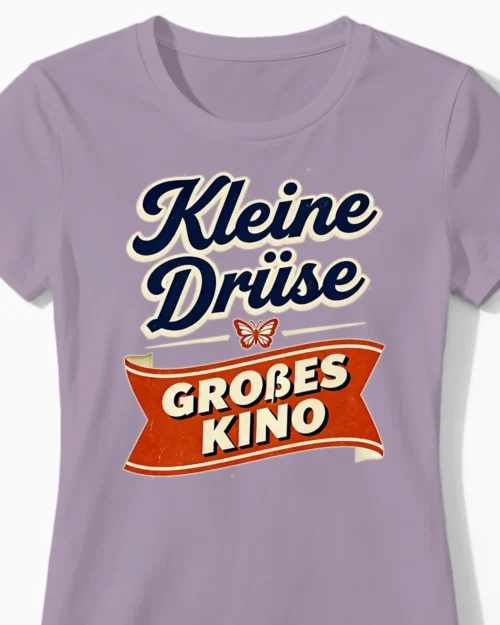 Kleine Drüse, großes Kino | Modernes Hashimoto-Damenshirt lila Close-Up