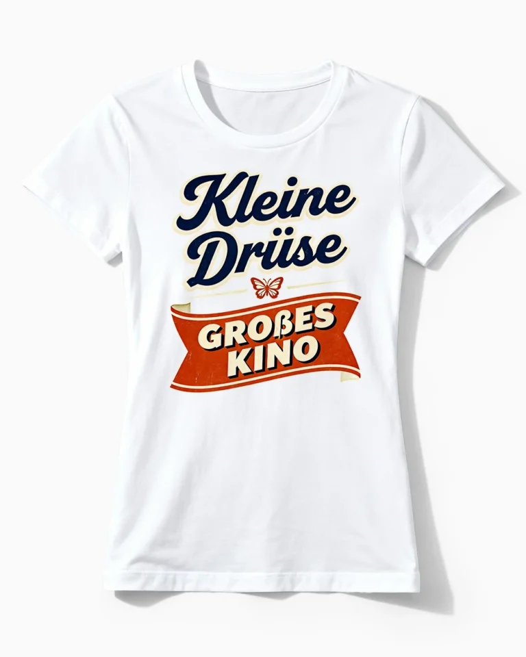 Kleine Drüse, großes Kino | Lustiges Schilddrüse & Hashimoto T-Shirt für Damen & Hormonexpertinnen weiss
