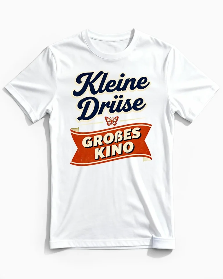 Kleine Drüse, großes Kino | Lustiges Schilddrüse & Hashimoto T-Shirt für Herren & Hormonexperten weiss