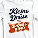 Kleine Drüse, großes Kino | Lustiges Schilddrüse & Hashimoto T-Shirt für Herren & Hormonexperten weiss Close-Up