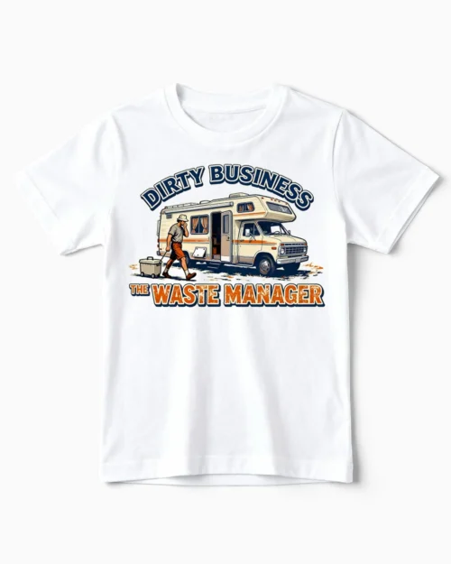 Dirty Business | Lustiges Camping & Vanlife T-Shirt für Kinder & kleine Kassetten-Profis weiss