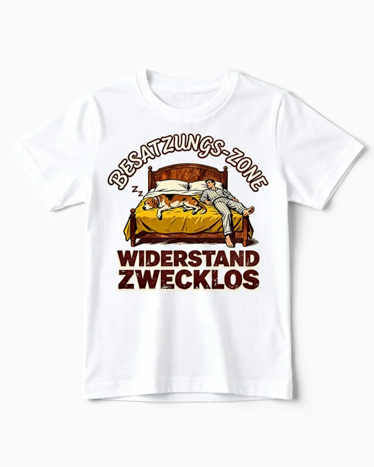Besatzungszone | Lustiges Hunde T-Shirt für Kinder & kleine Hundefreunde weiss