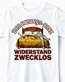 Besatzungszone | Lustiges Hunde T-Shirt für Kinder & kleine Hundefreunde weiss Close-Up