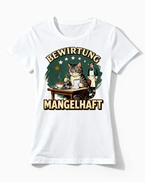 Bewirtung mangelhaft | Lustiges Katzen T-Shirt für Damen & stolze Katzenmamas weiss