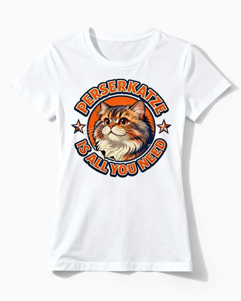 Perserkatze is all you need | Lustiges Katzen T-Shirt für Damen & wahre Katzenmamas weiss