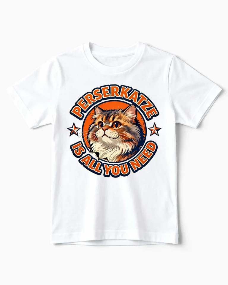 Perserkatze is all you need | Lustiges Katzen T-Shirt für Kinder & kleine Katzenflüsterer weiss