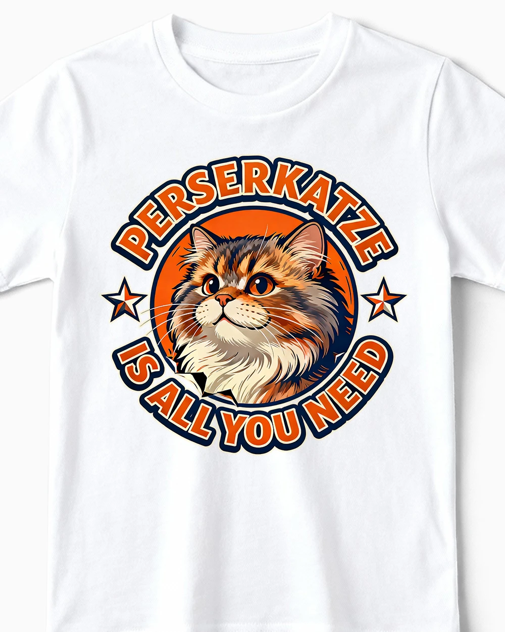 lustiges-katzen-t-shirt-kinder-perserkatze-is-all-you-need-weiss-cu Perserkatze is all you need | Lustiges Katzen T-Shirt für Kinder & kleine Katzenflüsterer weiss Close-Up