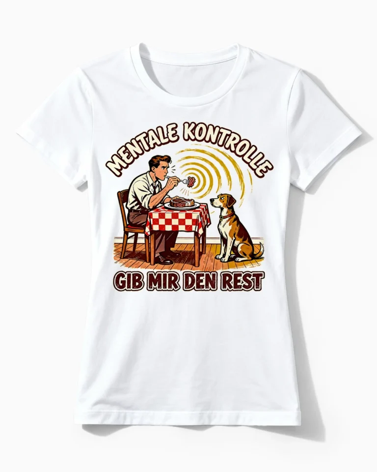 Mentale Kontrolle | Das lustige Hunde-Damenshirt für willenlose Hundemamas weiss