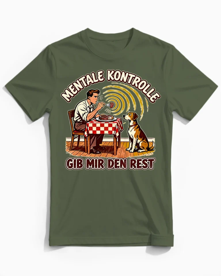 Mentale Kontrolle | Das lustige Hunde-Herrenshirt für willenlose Herrchen olive